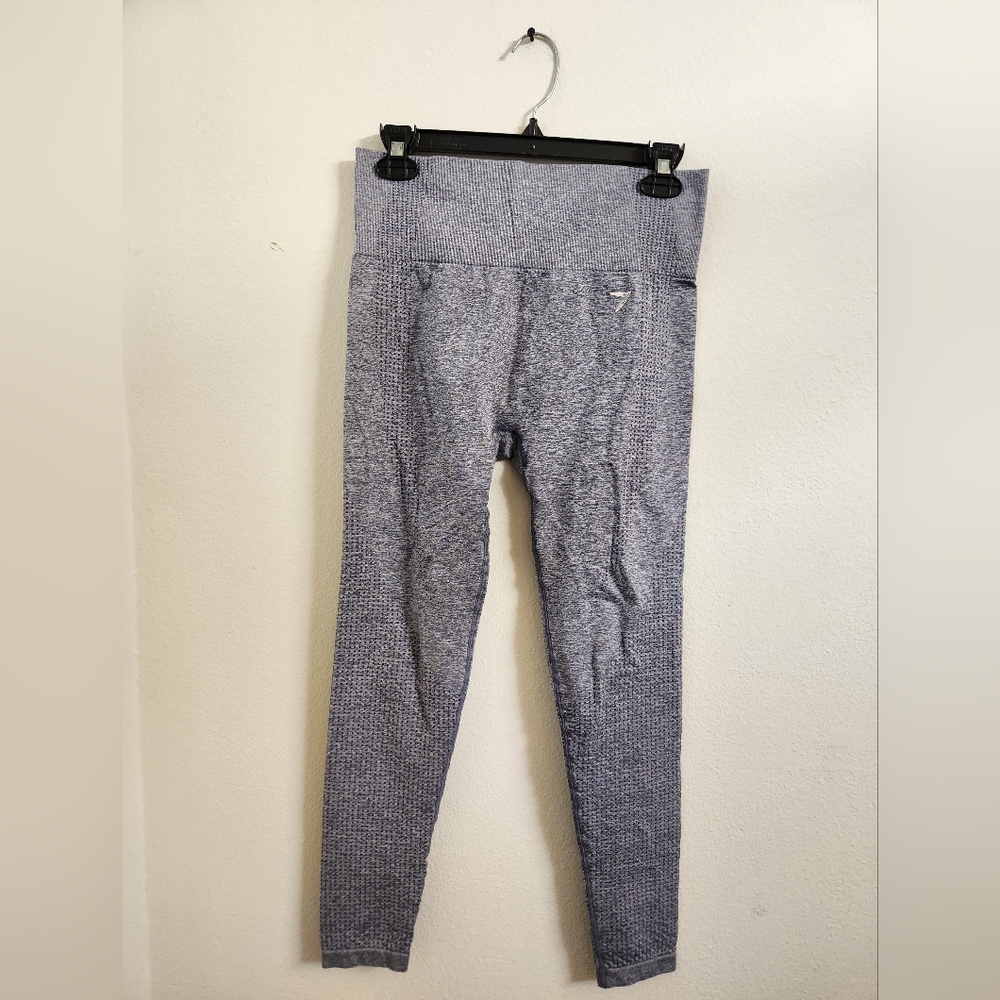 Gym Shark Women's Seamless‎ Ankle Leggings Athletic Heathered Gray Blue Small